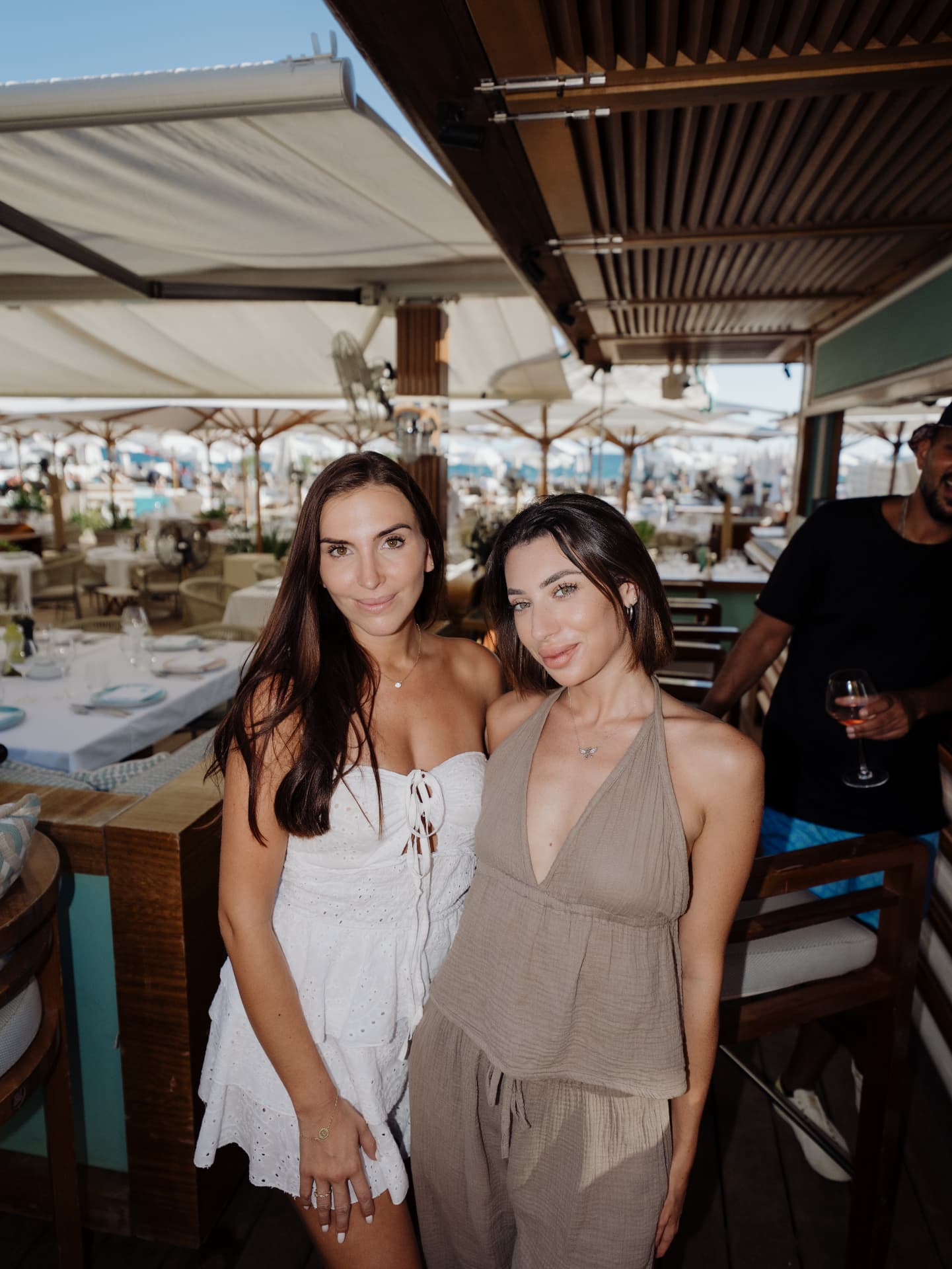 Guests at the beach restaurant