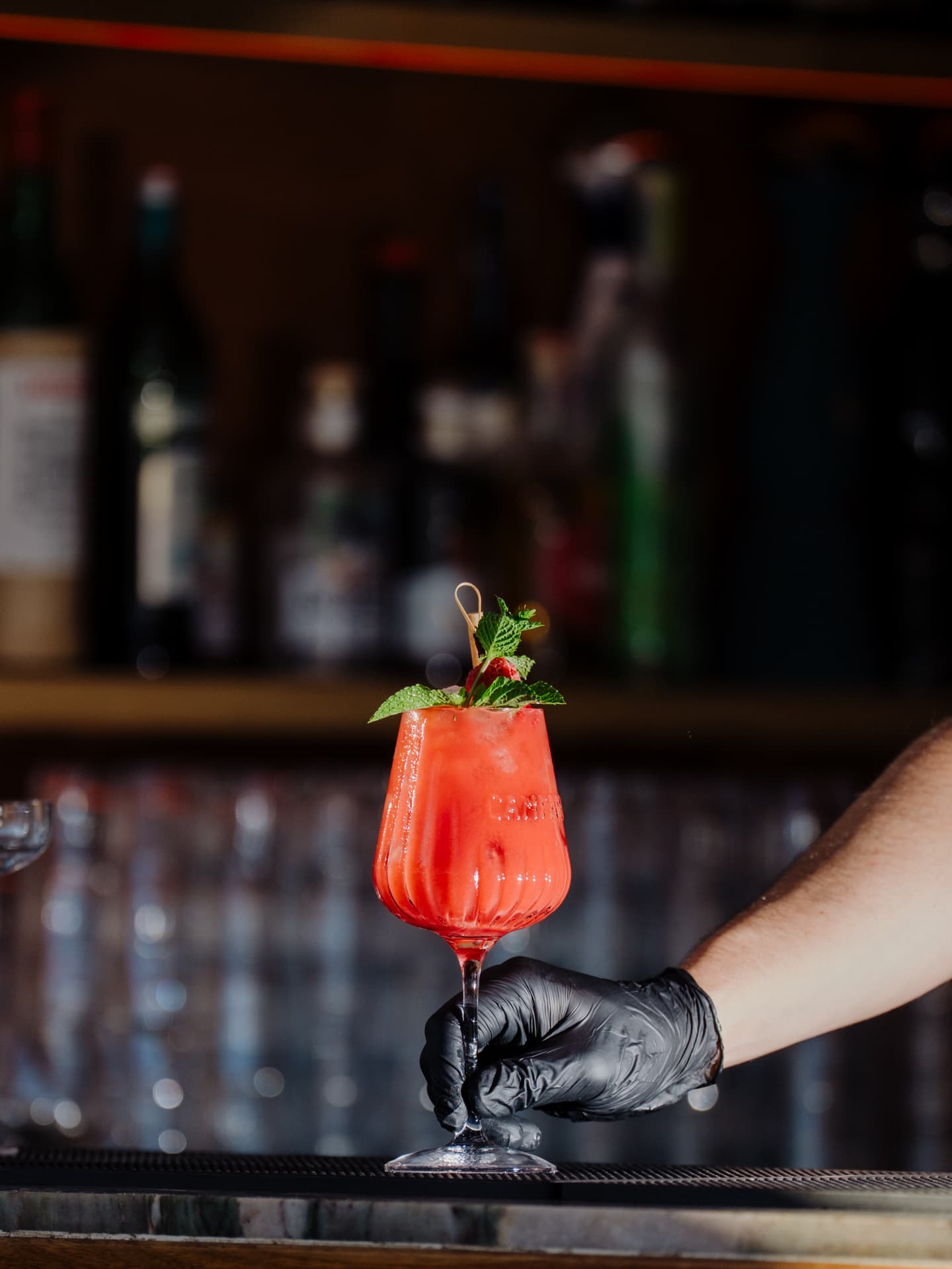 Cocktail served at the bar