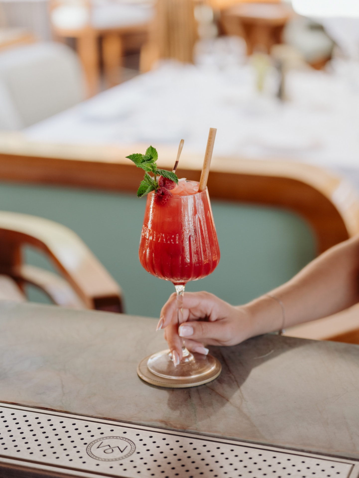 Cocktail on a marble table