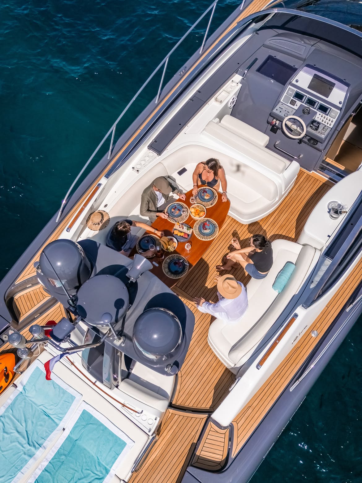 Aerial view of the deck table