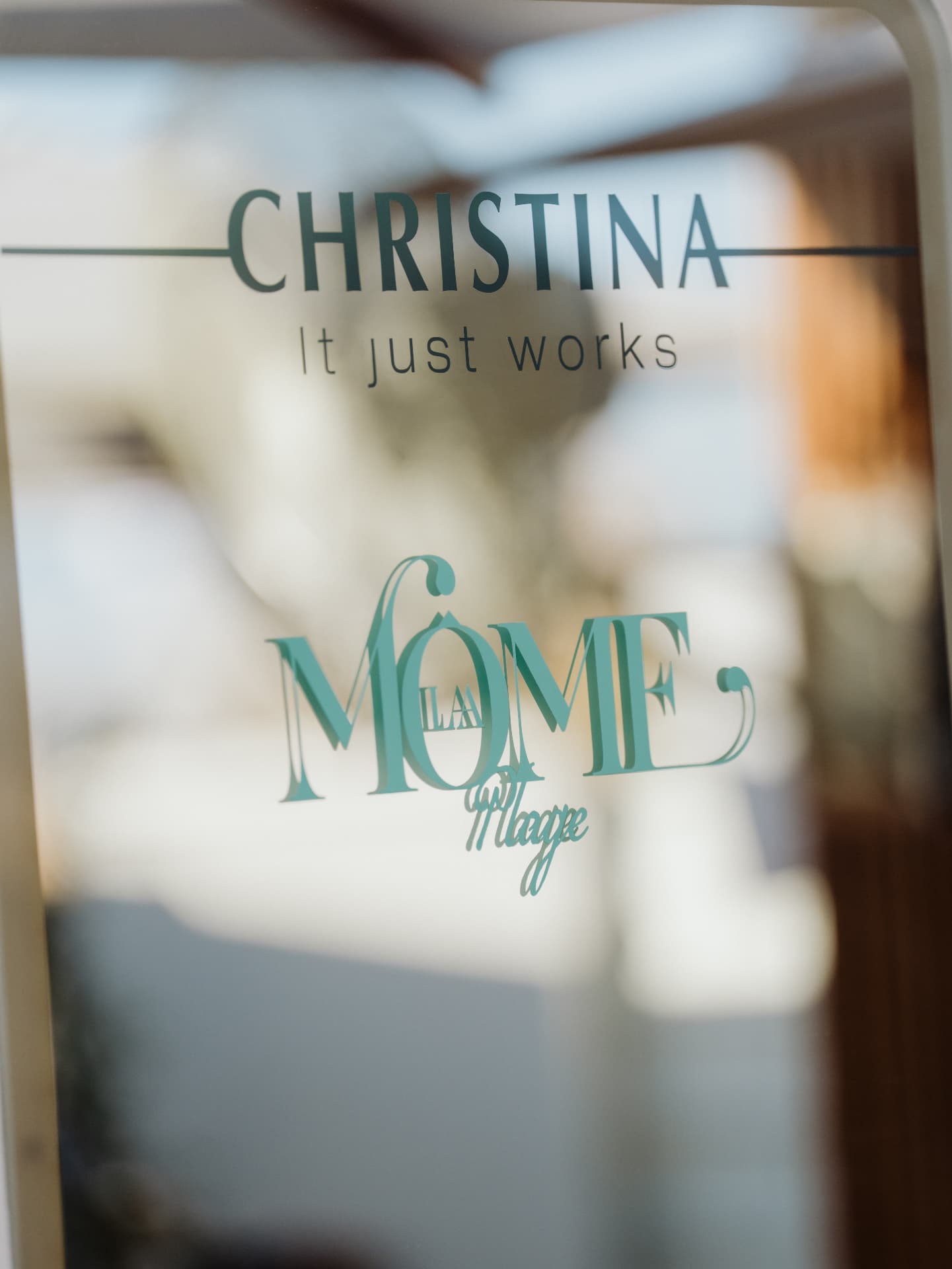 Engraved glass signage